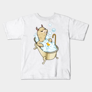 Llama takes bath in the bathtub Kids T-Shirt